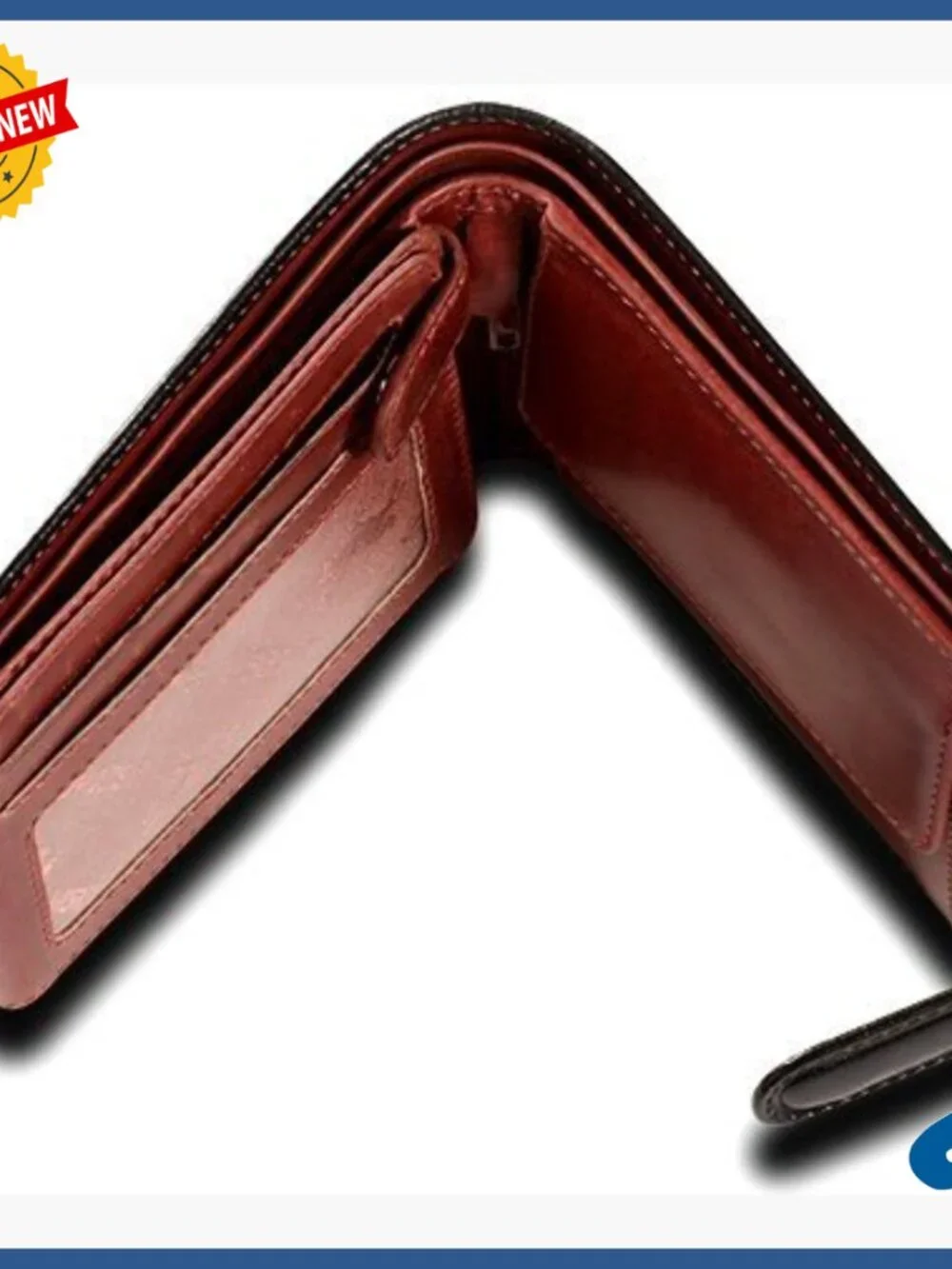 Tri-Fold RFID Blocking Leather Wallet with Coin Compartment